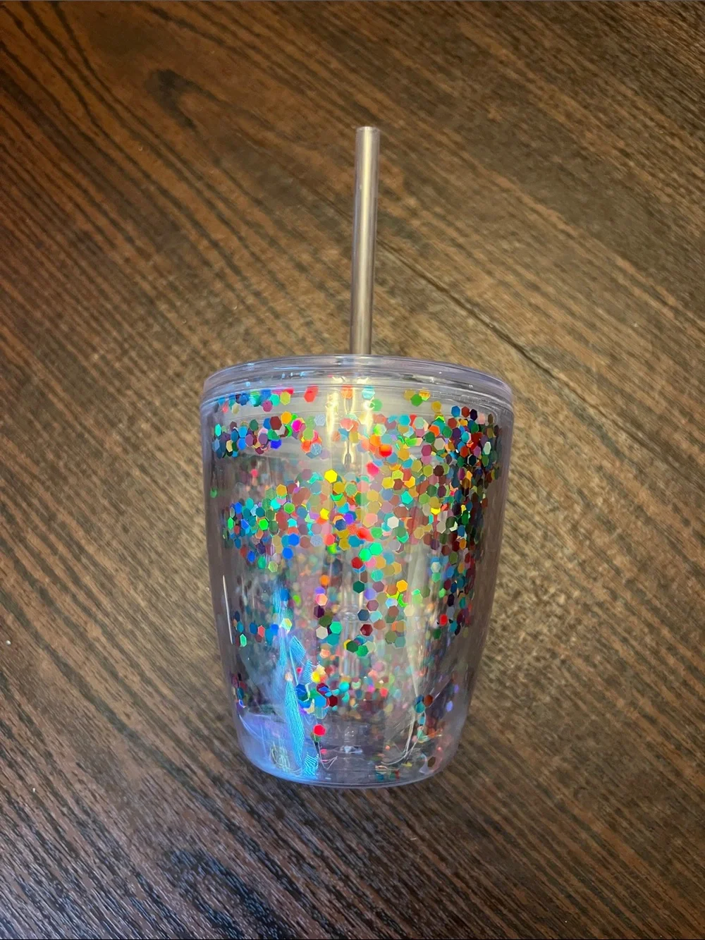 Clear Confetti Tumbler with Straw - Multi Color